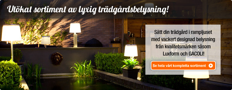 lyxig solcellsdriven trädgårdsbelysning.