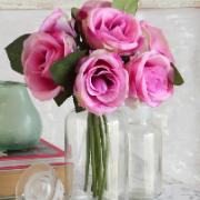 Rosa rosenbukett - Konstväxt