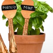 3 Kopparfärgade planteringsskyltar