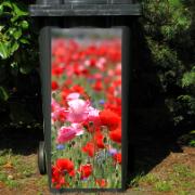 Dekorationssticker för sopcontainer - Vallmo