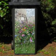 Dekorationssticker för sopcontainer - Engelsk trädgård