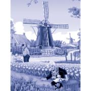 Trädgårdsmålning - holländskt motiv i blått