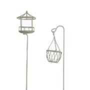 Mini-trädgård fågelbur / korg - benvita