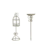 Mini-trädgård fågelbur / fågelbad - off-white