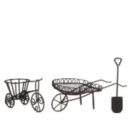 Mini-trädgård skottkärra / lådcykel / spade - rostfärgade