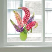Flat Flowers fönsterstickers 'Lupiner'