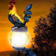 Solcellslampa med krackelerat glas 'Tupp'