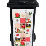 Dekorationssticker för sopcontainer - Blommor är vänner