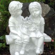 Trädgårdsdekoration Pojke och Flicka